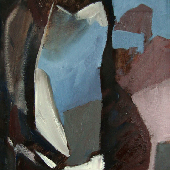 Abstract with Blue, Pink, Brown and Grey, Oil On Canvas, 24 X 30 cm, 2012