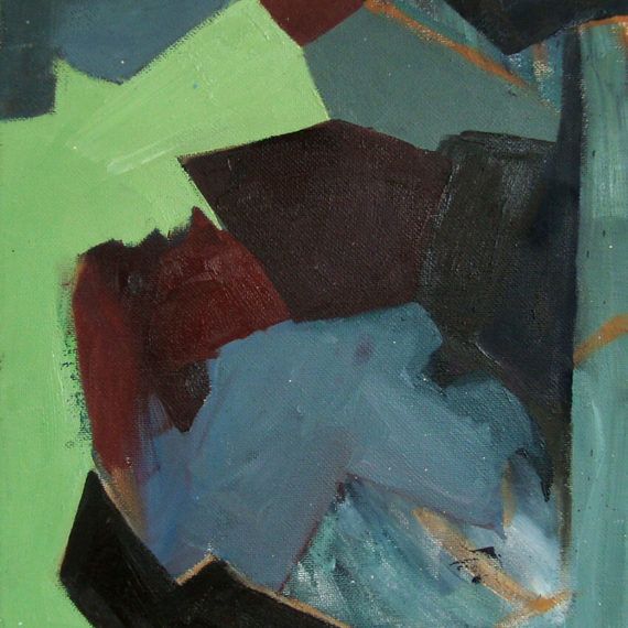 Abstract with Green Shape, Oil On Canvas, 24 X 30 cm, 2012